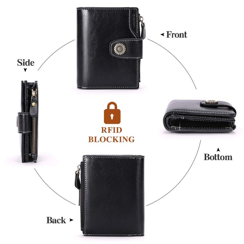 FALAN MULE محفظة فالن مولا صغيرة للنساء جلدية قابلة للطي مدمجة صغيرة مع حماية من RFID - Image 4